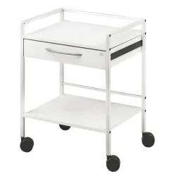 Universele trolley wagen - 1 lade, grijs-wit frame